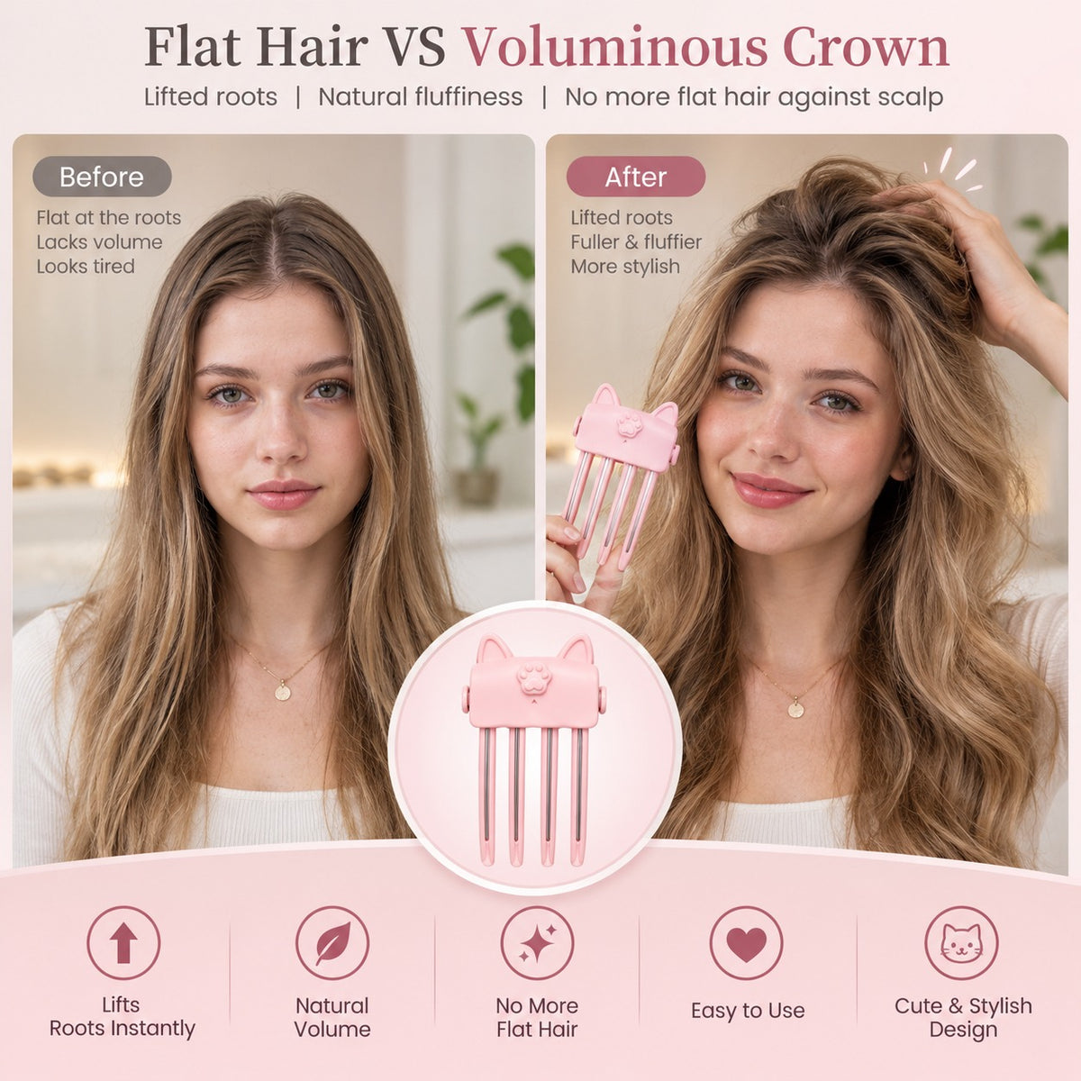 Voluminous Hair Root Lifting Clips