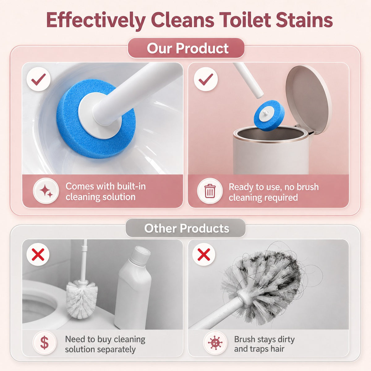 Eco-Friendly Disposable Toilet Brush Refills